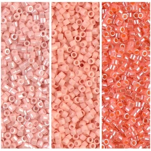 Miyuki Delica Seed Beads Size 11/0, Peachy Salmon Collection DB206 DB235 DB1533 - Picture 1 of 5