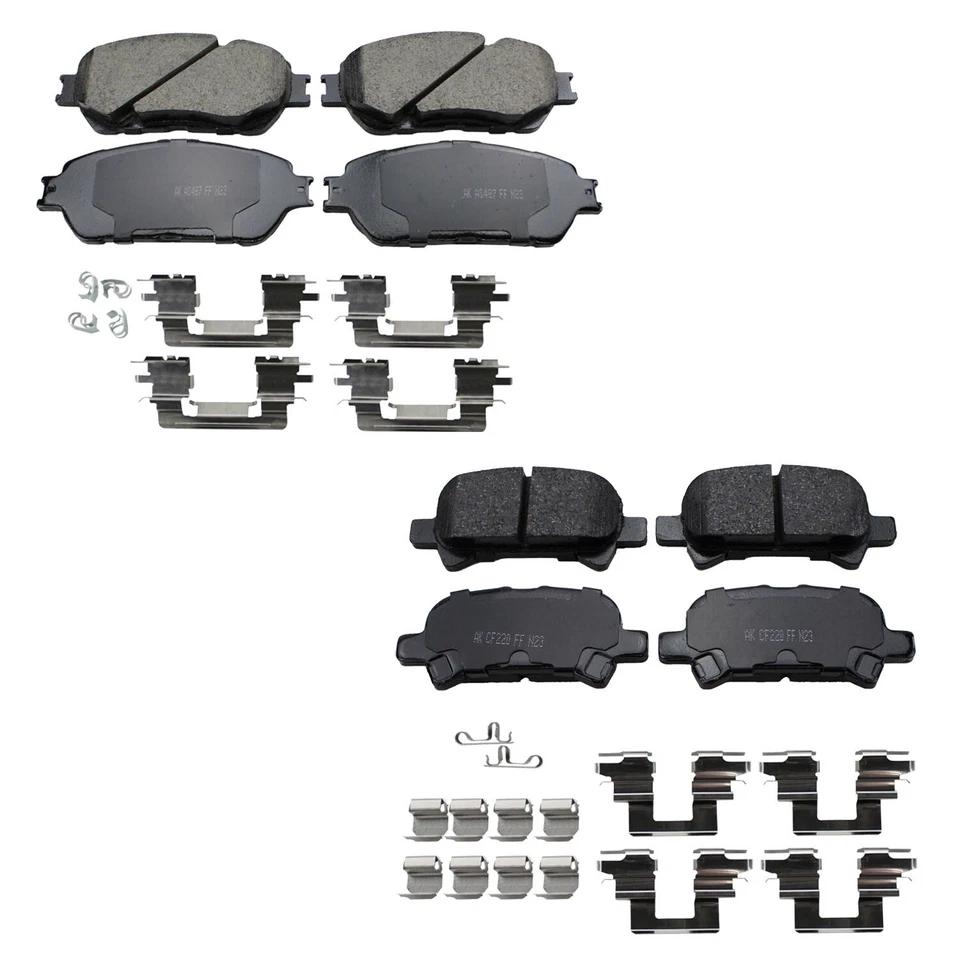 Kit de pastillas de freno delanteras y traseras de cerámica Akebono ProACT para Toyota Avalon Camry Solara Foto 1 de 1