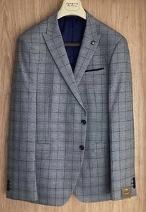 Benetti Maradona Tailored Fit Check Jacket - SIZE 46L BNWT - Picture 1 of 3