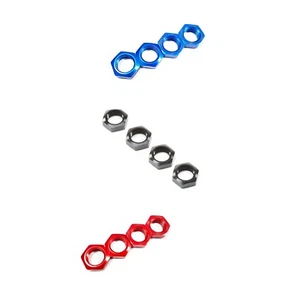 Aluminum Metal 17mm Wheel Nuts (4) Fits For 1/6 Super Baja Rey Rc car LOS252078 - Picture 1 of 10