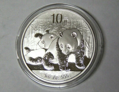 2010 China Panda 10 Yuan 1 oz .999 Fine Silver Chinese Coin (m.rm) - Image 1 of 2