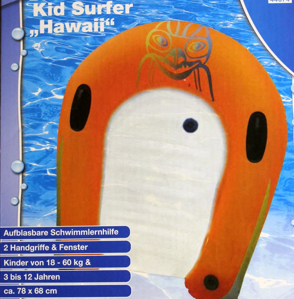 HAPPY PEOPLE Schwimmhilfe lern hilfe 18-60 Kg Surfer Hawaii 78 x 68cm 2 Handgriffe + Fenster