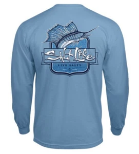 CAMISETA DE HOMBRE SALT LIFE Sky Blue "SAILFISH TRIBE" L/S XXLARGE - Imagen 1 de 2