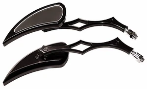 GSXR 600 750 1000 HAYABUSA 1300 1340 BILLET BLACK MIRRORS BLOCK OFFS SET DI TD - Picture 1 of 2