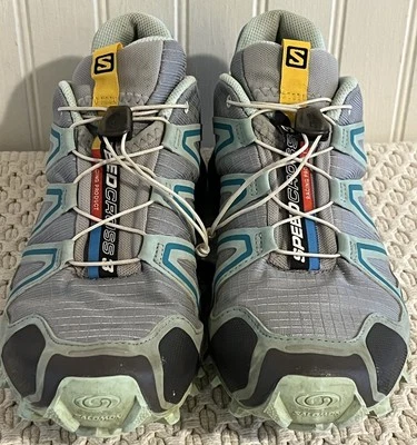 Salomon Speedcross 3 Trail Running Shoes Womens Size 8.5 US Mint Grey Topaz - Image 1 of 4