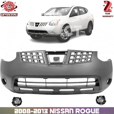 Front Bumper Cover Fascia & Fog light Assembly Kit For 2008-2013 Nissan Rogue - Image 1 of 4