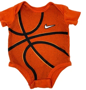 Nike Baby Boys 3 Months Orange Basketball Logo Bodysuit - Picture 1 of 5