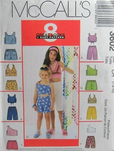 McCalls 3602 Little Girls 3-6 Halter Midriff Tops Shorts 8 GREAT LOOK Pattern - Picture 1 of 2