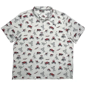 Polo de golf Puma Cloudspun Dino-Mite para hombre 3XL blanco ATV camión dinosaurio - Imagen 1 de 4