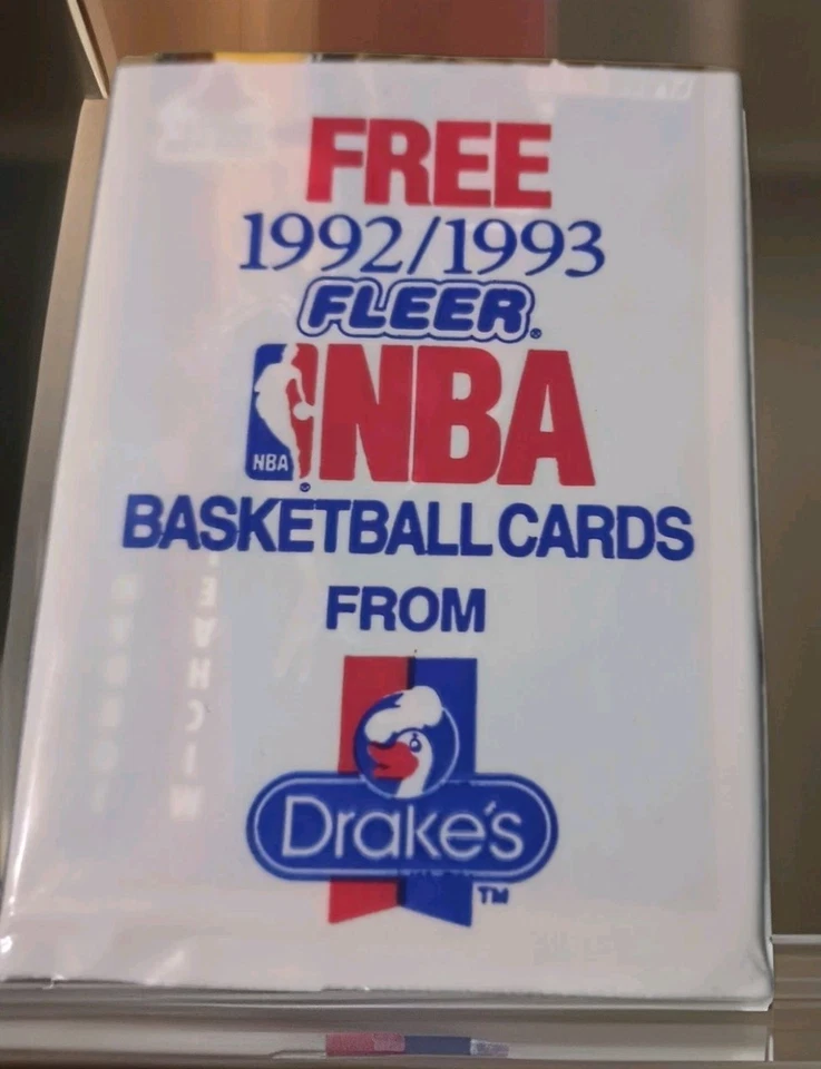 1992 年未拆封 Fleer "MICHAEL JORDAN ON TOP" DRAKES CAKES PACK SHAQ'S 新秀 yr — 第 1/3 张图片
