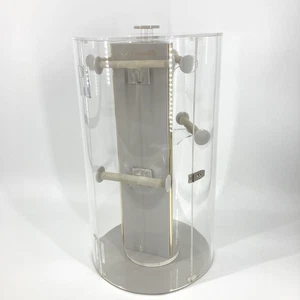Vtg Krementz Jewelry Necklace Store Counter Display Case Acrylic Round Rotating - Picture 1 of 17