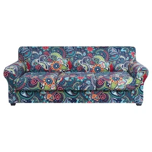 Couch Cover, Floral Pattern, Stretch, Printed, 4 Pieces, Sofa Slipcovers, for... - Picture 1 of 8