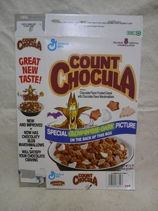 1991 Graf Chocula Müslischachtel leer Leuchtbild auf Rückseite General Mills leer - Bild 1 von 2