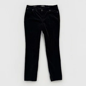 Pantalone Talbots donna taglia 10 Petite velluto impeccabile cinque tasche nero gamba dritta - Foto 1 di 9