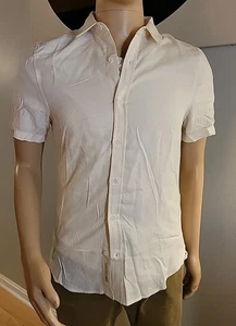 NWT Onia Linen Mens Size Small Button Up Short Sleeve Off White Colored Shirt  - Picture 1 of 12