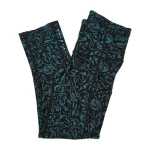 Lululemon Fast Free Crop Leggings Size 4 Thrive Viridian Green Black LW6AGGS - Picture 1 of 9