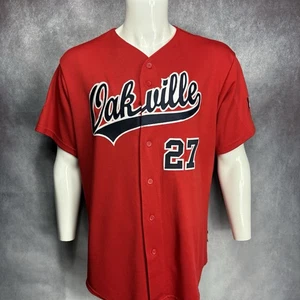 Majestic Oakville A's Baseball Jersey #27 Red Canada Flag Cool Base Men's Large - Picture 1 of 10