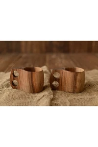 Set of 2 Handmade Kuksa Cups – Walnut Wood, Camping Coffee Mug - Picture 1 of 7