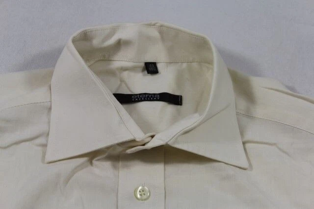 Eterna Excellent Camicia A Maniche Corte 40 Crema Unicolore Molto Buona #E7774 - Immagine 1 di 1