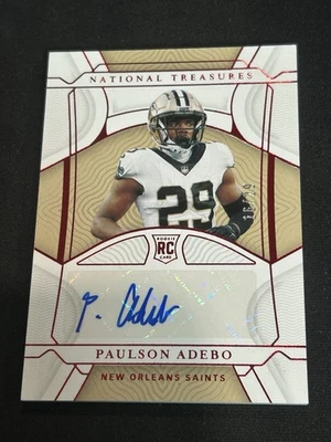Paulson Adebo 2021 National Treasures Red Auto Rookie 16/29 Saints Football NFL - Image 1 of 2