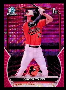 Carter Young 2023 Bowman cromo fuscia y refractor de vapor rosa #BCP-183 159/199 - Imagen 1 de 2
