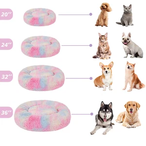 Calming Plush Donut Pet Bed for Dogs, 20"-36", Several Colors Available - Picture 1 of 16