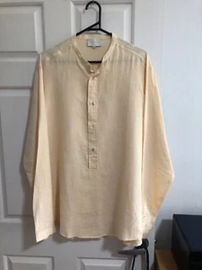 ARJE 100% Organic Italian Linen Pale Yellow Blouse Top - Size L 🌻 PORTUGAL - Picture 1 of 13