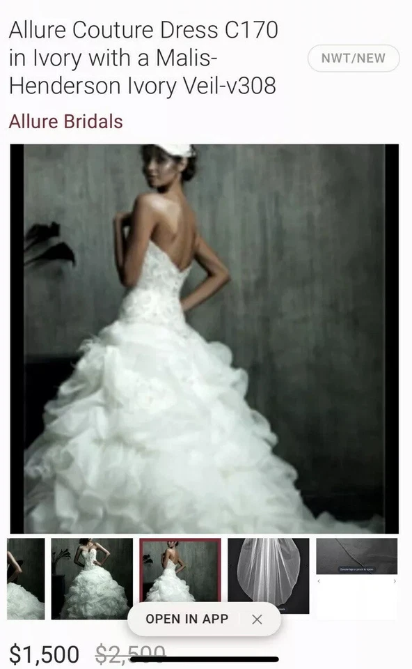 Vestido de novia formal de organza de novia Allure Couture/vestido de fiesta de princesa Foto 1 de 4