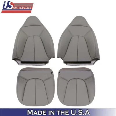 Серые кожаные сменные чехлы на передние сиденья для Ford Expedition XLT 1997-2002 годов выпуска - Изображение 1 из 4