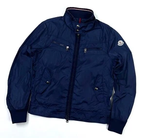Auth MONCLER LEROY Blue Nylon Casual Windbreaker Jacket Size 1 S/M - Picture 1 of 17
