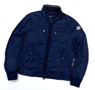 Auth MONCLER LEROY Blue Nylon Casual Windbreaker Jacket Size 1 S/M - Image 1 of 4