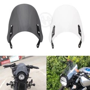 Motorcycle Windshield Round Lights Street Bike Windscreen ABS Screen For Honda - Picture 1 of 13