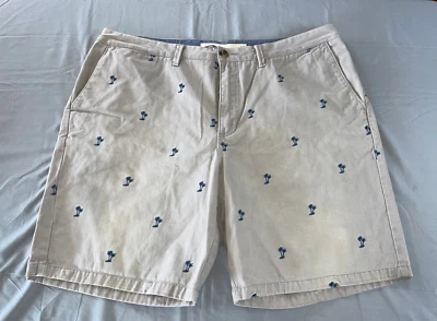 Pantalones cortos de skate chinos 100 % algodón con frente plano VANS. Palmeras cosidas. Talla 40 Usado en Excelente Condición Foto 1 de 4