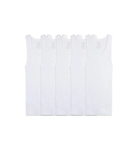 Fruit Of The Loom Boys White Crew T-Shirts 5 Pack - Picture 1 of 3