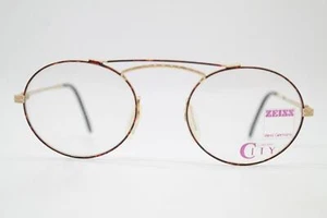 Vintage Glasses Zeiss CITY 5960 Gold Copper Black Oval Glasses Frame - Picture 1 of 6