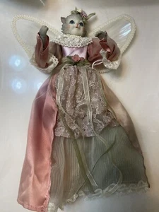 Porcelain Cat With Dress & Wings Pre Owned - Picture 1 of 6