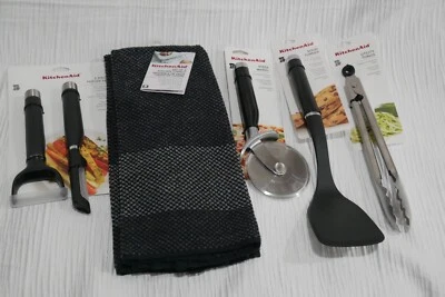 Kitchenaid Utensilios, Turner, Pelador Y/Euro, Pinzas Rueda Pizza Toalla Negro Foto 1 de 4