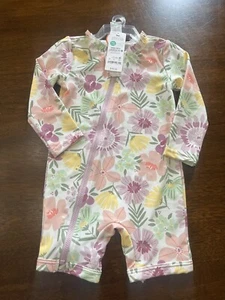 Baby Girl Carters Floral Zip Up Swimsuit Bathing Suit 9 Months NWT Long Sleeve - Picture 1 of 1