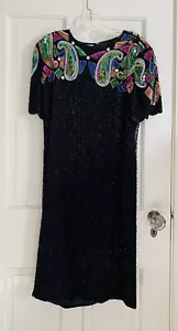 Vintage Stenay Cocktail Shift Dress 80s, S - Picture 1 of 6