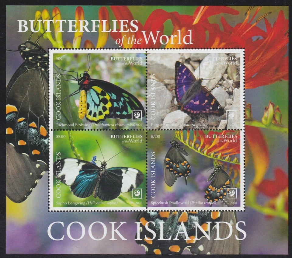Cook Islands (2020) Butterflies of the World, Part I - S/S - Image 1 of 1