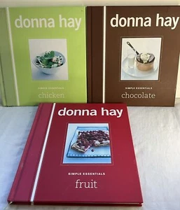 3 Donna Hay Cookbooks Chicken, Chocolate & Fruit Hard Cover Free Aust Post - Bild 1 von 11