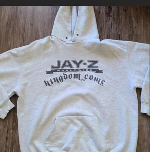 RARO 2000 Jay Z Kingdom Come Euro Promo Tour Sudadera con Capucha XXL Nas Denim Tears BBC - Imagen 1 de 4