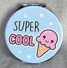 Compact Mirror - Blue - Super Cool - Ice Cream Design - Brand New