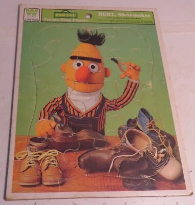Vintage Cardboard 1979 Whitman Sesame Street Frame Tray Puzzle Bert Shoemaker - Image 1 of 4