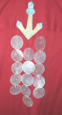 Handmade Shell Wind Chimes Capiz Shell Wind Chime Outdoor Indoor NAUTICAL THEMES - Image 1 of 4