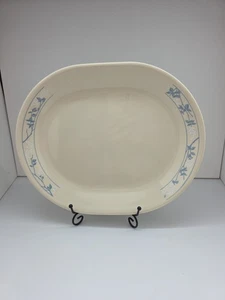 Corelle Serving Platter First Of Spring Oval 12-1/4" x 10" Blue Beige Lace Bouqu - Picture 1 of 3