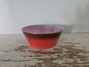 Fire King Bowl Anchor Hocking Red Black Ombre Oven Proof 4 3/4" Diameter Vintage - Imagen 1 de 5