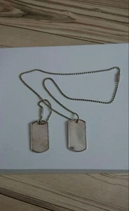 GUCCI Double Dog Tag Pendant Necklace Sterling Silver 925 Logo Plate Used - Picture 1 of 6
