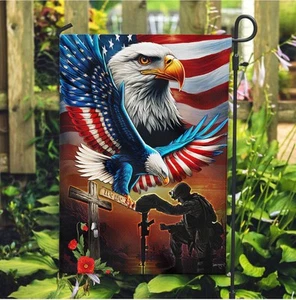 Bandera de jardín para patriota veterano ideas de regalo CASA BANDERA JARDÍN BANDERA REGALO DE HALLOWEEN - Imagen 1 de 4