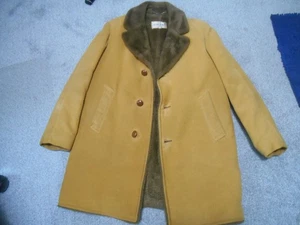 Vintage Zero King Made for Justers Wool Faux Fur Coat Size Extra Large - Picture 1 of 5